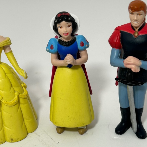Disney Princess PVC Figures Lot Belle Snow White Prince Florian Cake Toppers - Picture 3 of 11